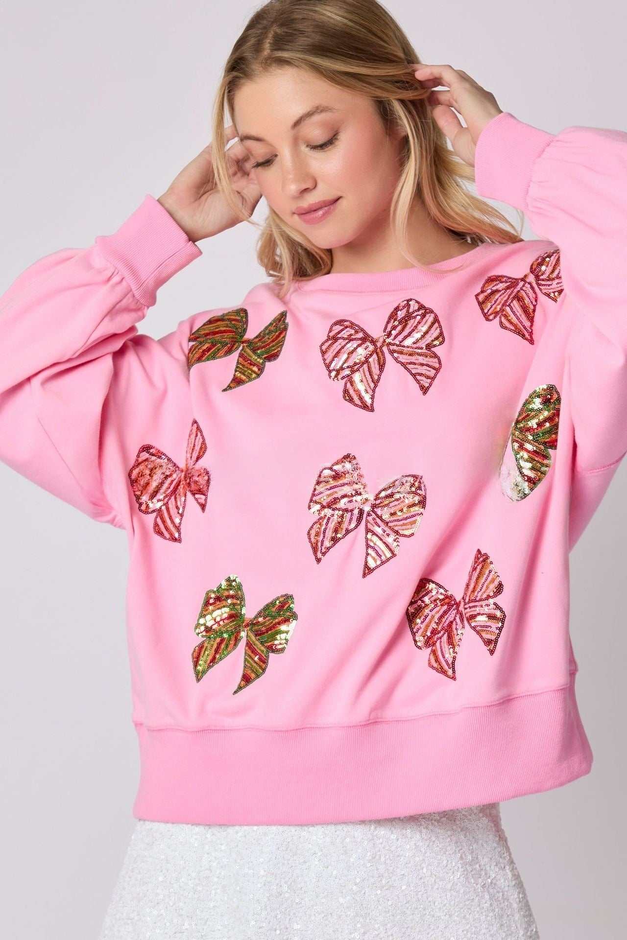 Cute Bow Sequins Sweatshirt | Add a Touch of Glam to Your Wardrobe