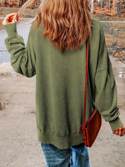 Casual Long Sleeve Loose Sweatshirt | Comfortable and Oversized Style