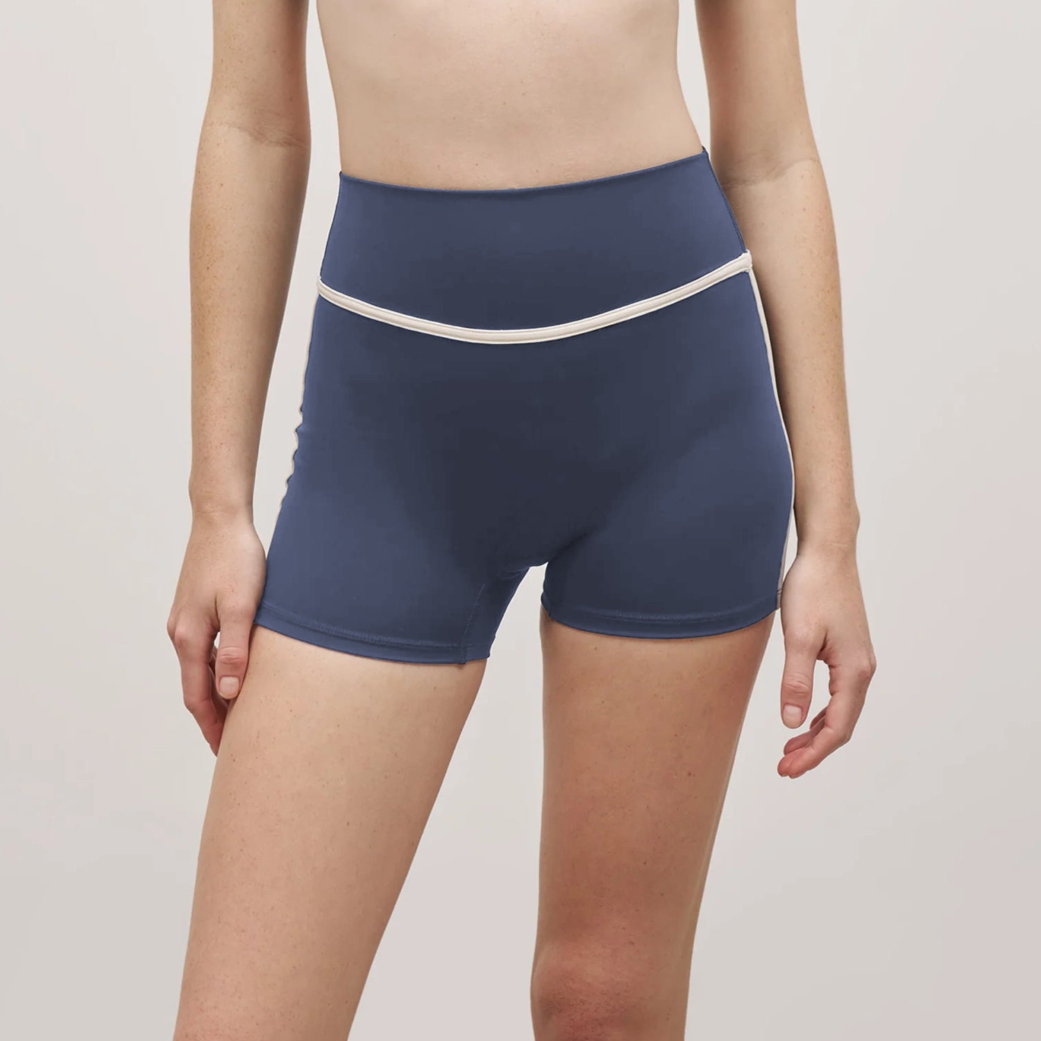 Color Block Biker Shorts V High Waisted Yoga Athletic Short