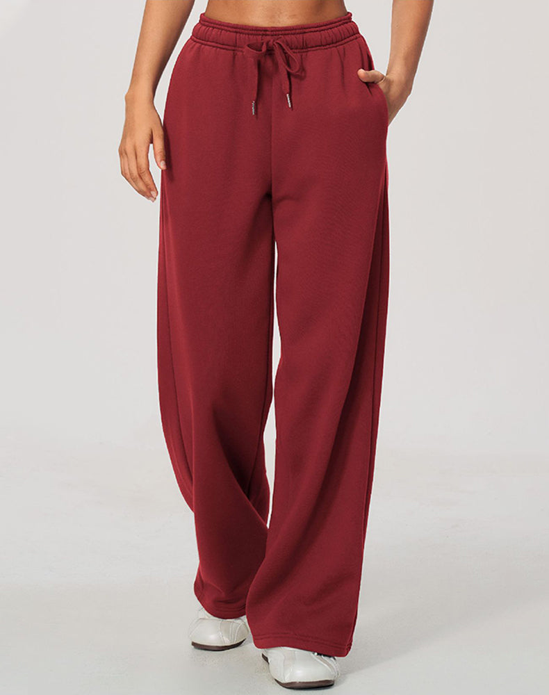 Wide Leg Fleece Running Sweatpant with Pockets