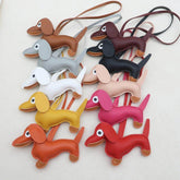 Cute Leather Dachshund Keychain