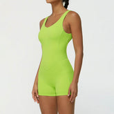 Hollow Back One Piece Workout Short Jumpsuit