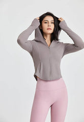 Long Sleeves Sports Hoodie with Thumb Holes