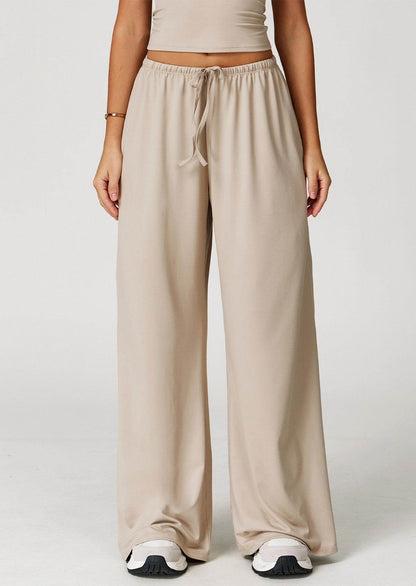 Athletic Wide Leg Lounge Pants with Drawstring and Pockets