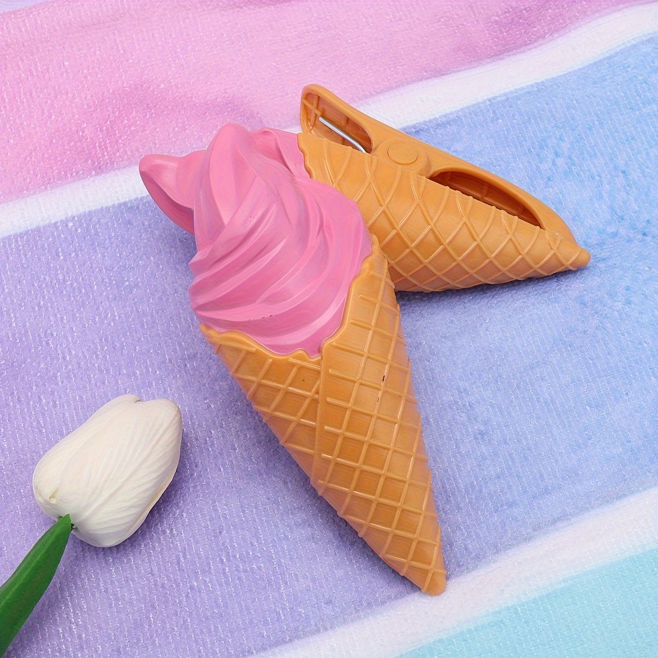 Ice Cream Shape Plastic Beach Towel Clip