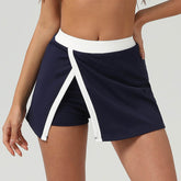 Color Block Mini Tennis Skirts with Skort