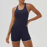 Crossover Back Design Yoga Short Jumpsuit