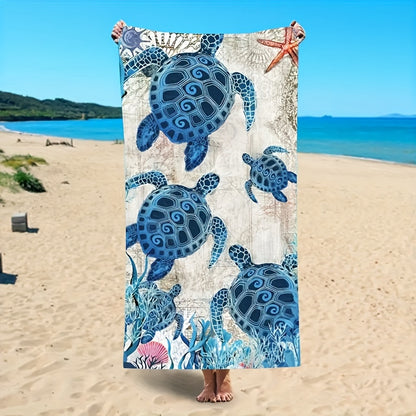 Blue Turtle Beach Towel