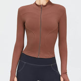 Full Zip Up Yoga Jacket with Thumb Hole