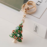 Rhinestone Christmas Keychain Crystal Christmas Accessories