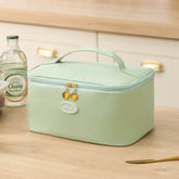 Portable PU Insulated Lunch Bag Double Layer Cooler Handbag