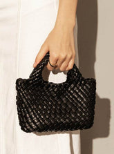 Pu Leather Weave Small Tote Bag