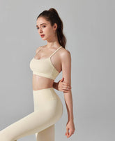 Y Back Spaghetti Straps Sports Bra
