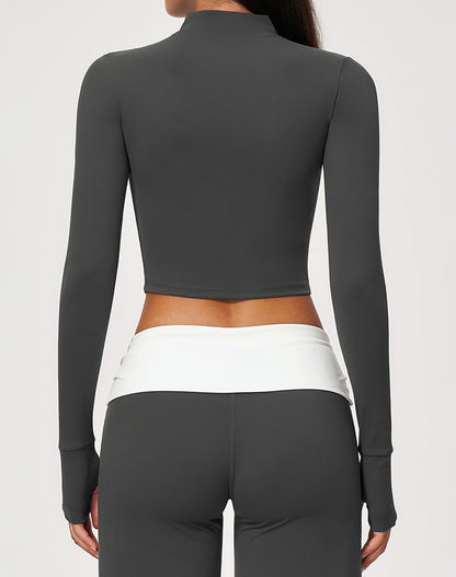Full Zip Running Slim Fit Cropped Jacket