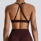 Cross Back Sports Bra with Adjustable Strap
