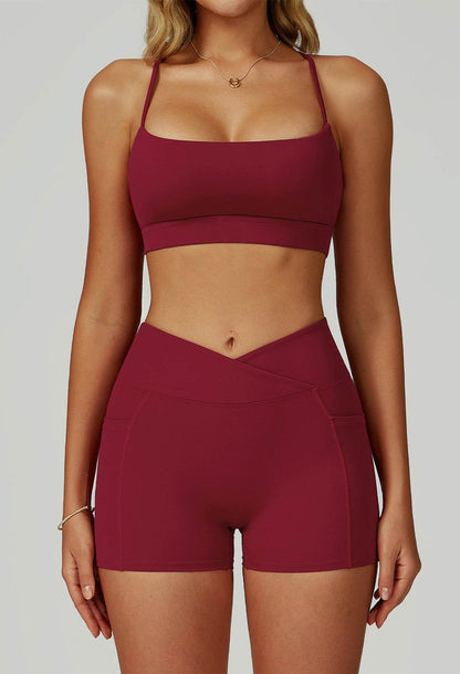 Activewear Set with Cross Back Bra and Short