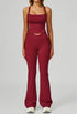 Activewear Set with Wide Strap Tank Top and Flared Pant