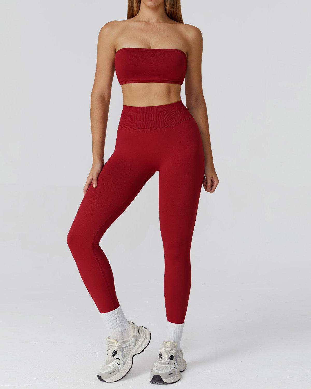 Athletic Wear with Strapless Tube Top and Legging