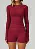 Sport Set with Long Sleeve Crew Neck T-Shirt and Short