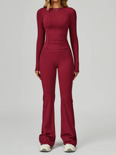 Sport Set with Long Sleeve Crew Neck T-Shirt and Flared Pant