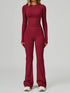 Sport Set with Long Sleeve Crew Neck T-Shirt and Flared Pant