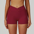 Cross Waist Yoga Shorts with Pockets