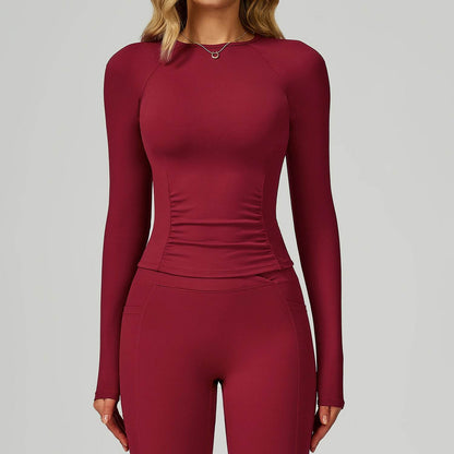 Long Sleeve Crew Neck T-Shirt Slim Fit Tops