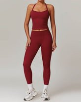 Athletic Wear with Criss Cross Back Tank Top and Legging