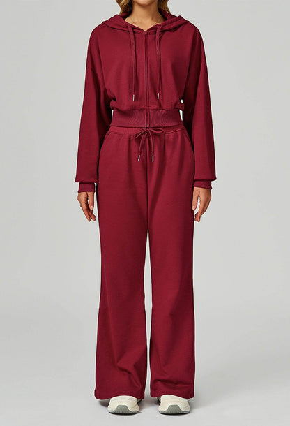 Sport Set with Long Sleeve Hoodie Jacket and Lounge Pant