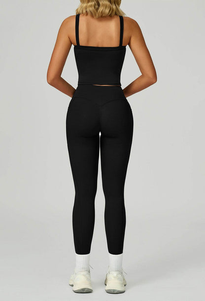 Activewear Set with Wide Strap Tank Top and Legging