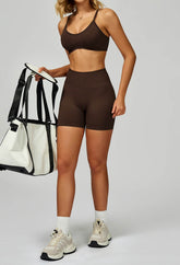 Sport Set with Color Block Sports Bras and Short