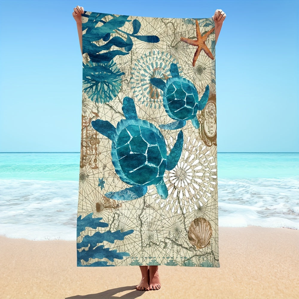 Turtle Pattern Beach Towel