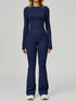 Sport Set with Long Sleeve Crew Neck T-Shirt and Flared Pant
