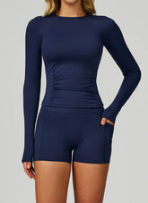 Sport Set with Long Sleeve Crew Neck T-Shirt and Short