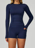 Sport Set with Long Sleeve Crew Neck T-Shirt and Short