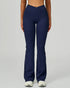 Cross Waist Yoga Flared Pants with Pockets