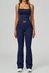 Activewear Set with Wide Strap Tank Top and Flared Pant