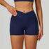 Cross Waist Yoga Shorts with Pockets