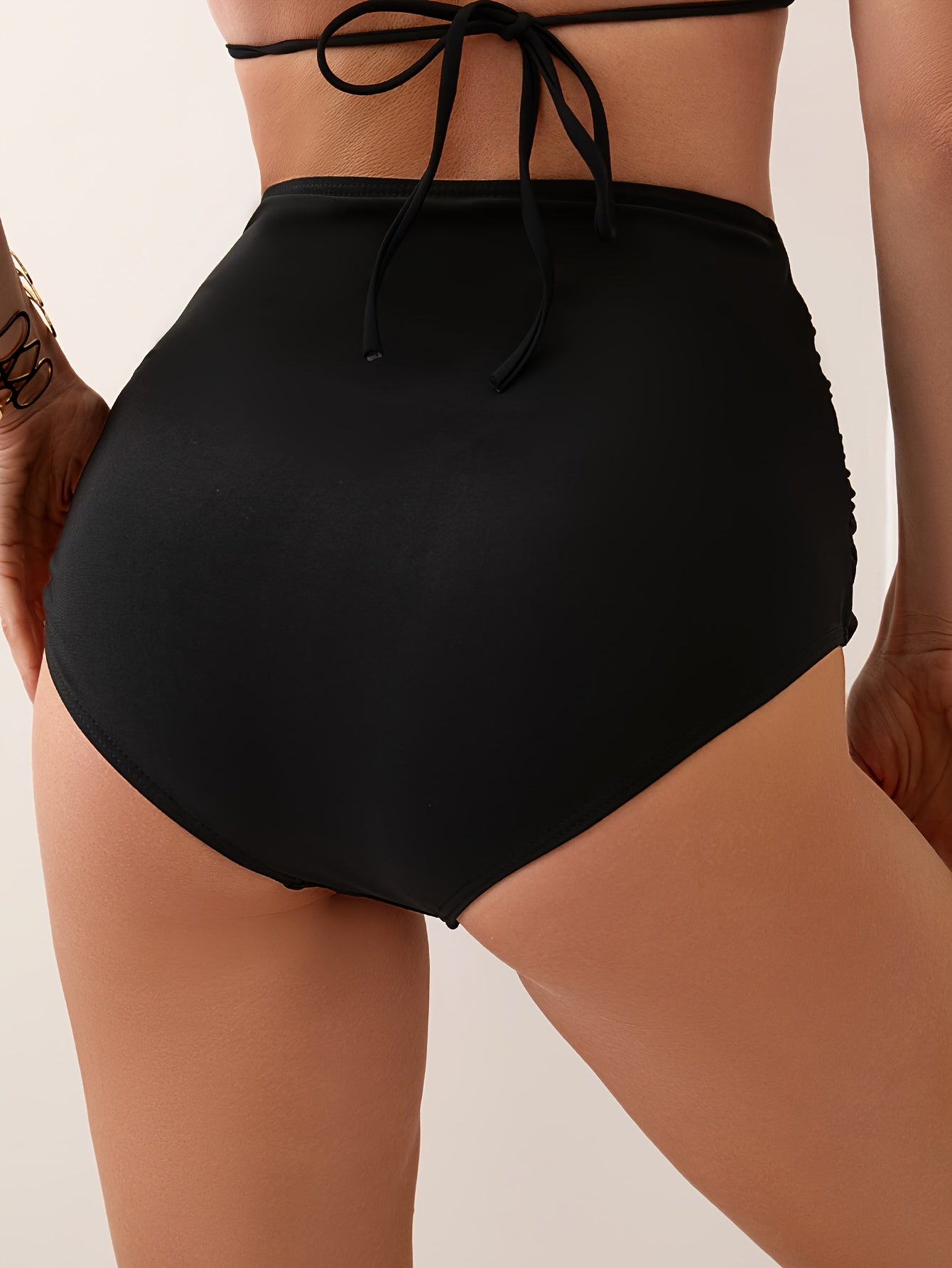 Flattering Ruched High Waist Tummy Control Swim Bottom