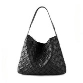 Vegan Leather Woven Tote Bag