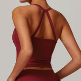 Square Neck Sports Tank Tops Criss Cross Back Longline Cami