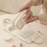 Solid Color Portable Cosmetic Bag with Handle