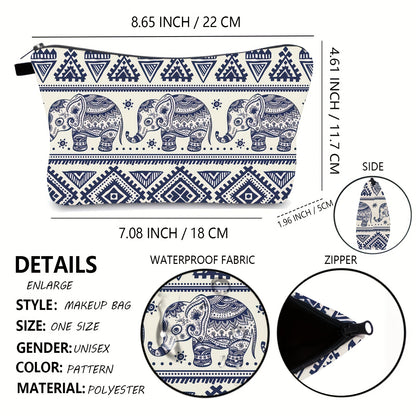 Elephant Pattern Cosmetic Bag