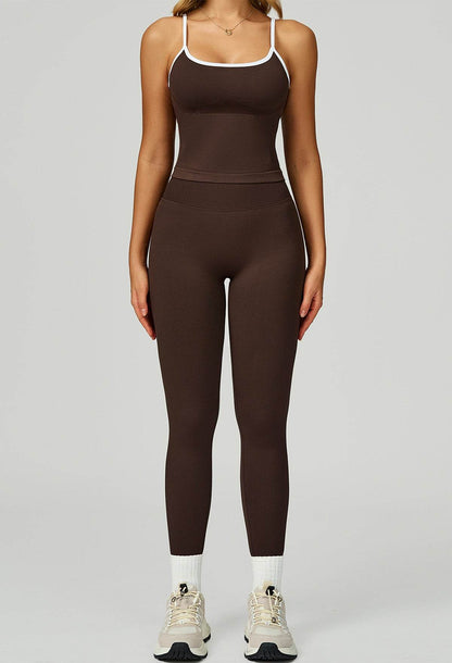Sport Set with Color Block Tank Top and Legging
