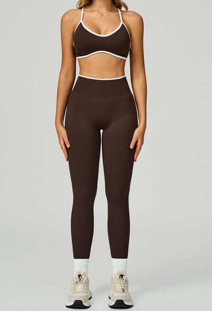 Sport Set with Color Block Sports Bras and Legging