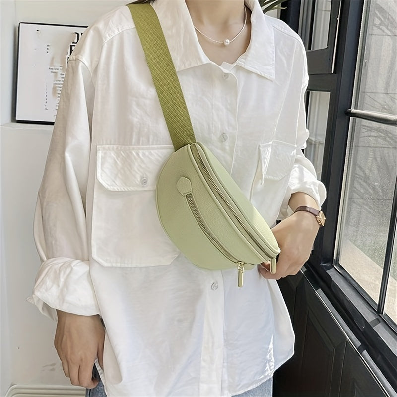 Solid Color Casual Crossbody Bag