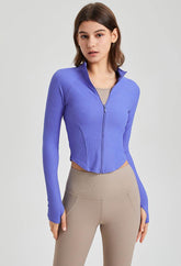 Full Zip-up Yoga Jacket with Thumb Holes
