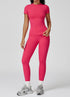 Sports Wear with Short Sleeve T-Shirt and Leggings
