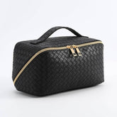 PU Leather Woven Storage Makeup Bag