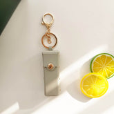 PU Leather Lipstick Holder Keychain